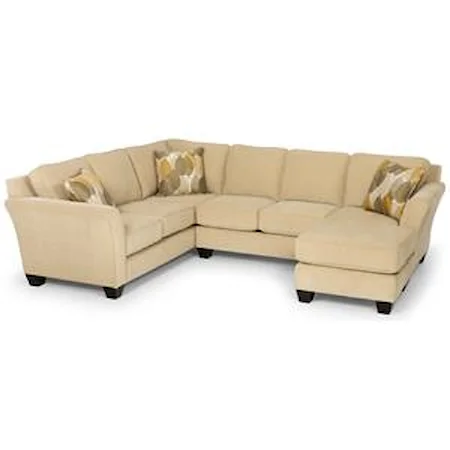 Contemporary Two Piece Sectional Sofa with RAF Chaise